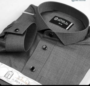 Arabian Jubba - Thobe -Shirt Collar-  (Trout Grey)